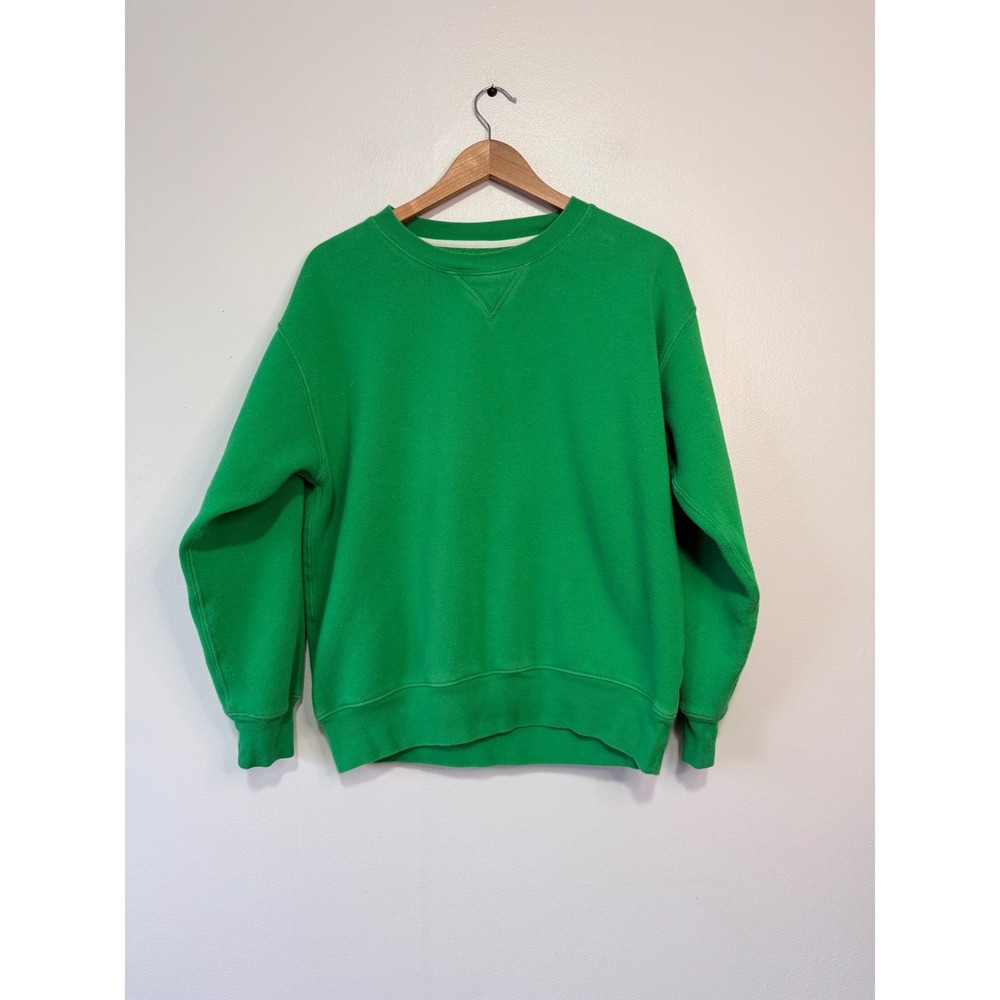 J.Crew Re-Imagined Kelly Green‎ Crewneck Sweatshirt Mens Small V-Stitch Pullover